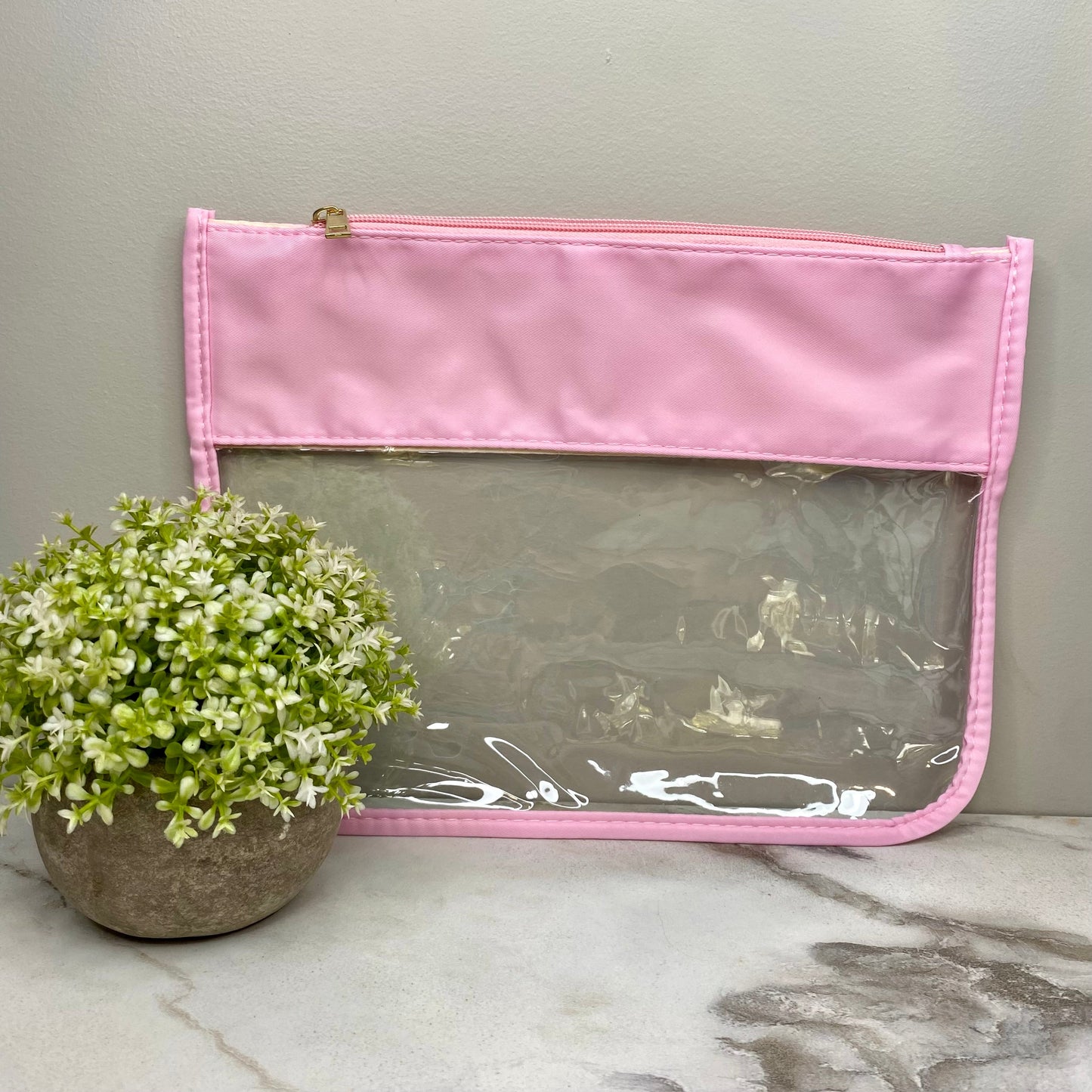 Pouch - XL Clear Zip - Light Pink