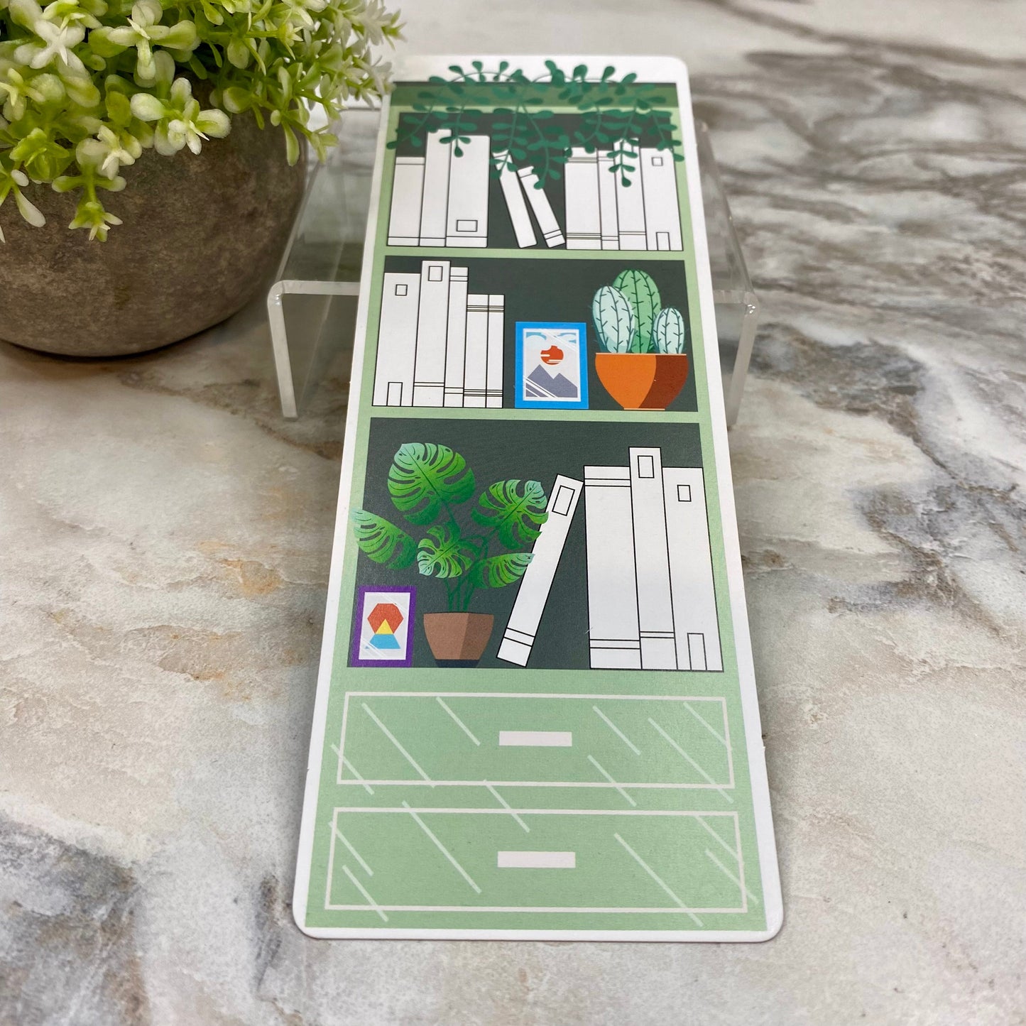 Bookmark - Green Bookshelf Drawers