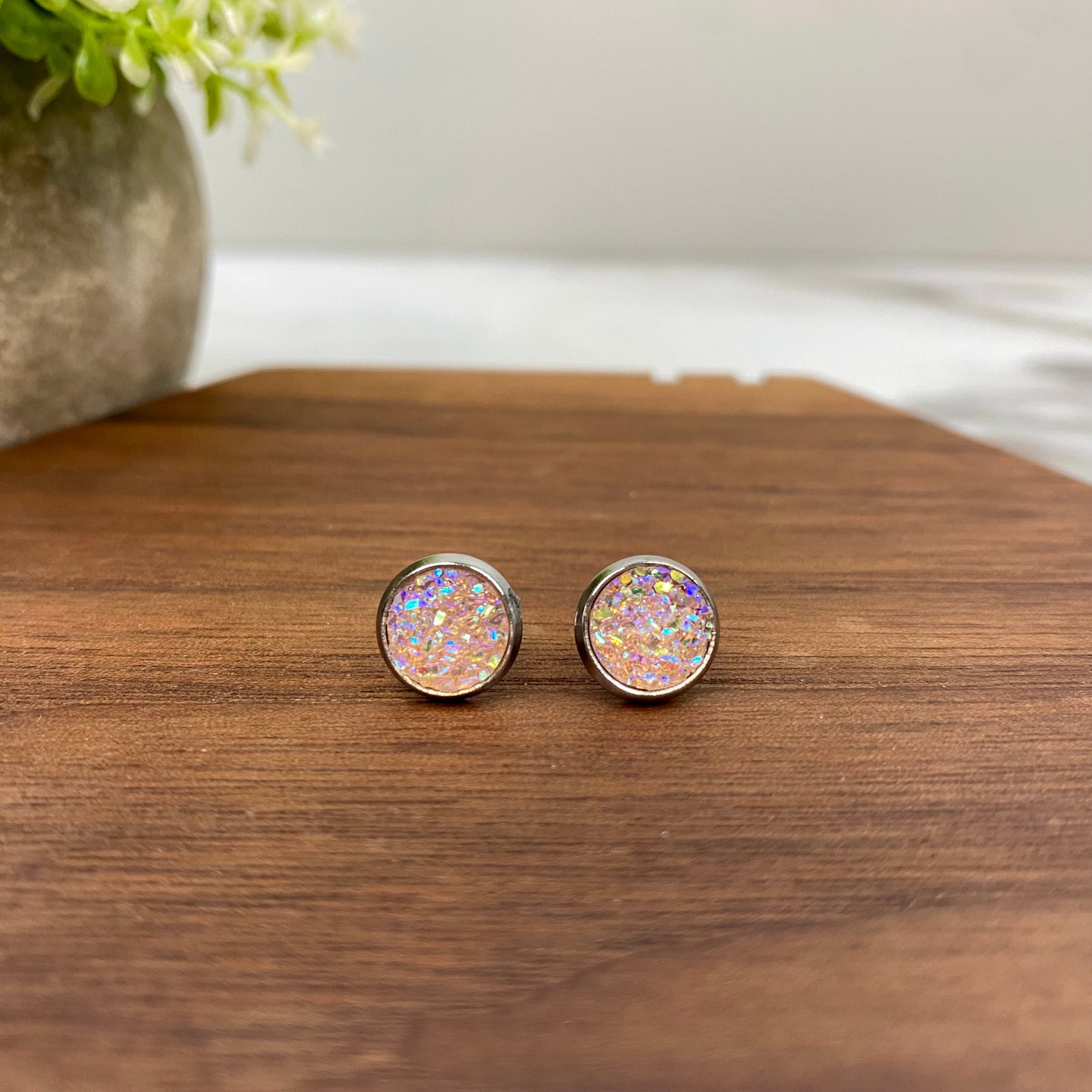 Druzy Stud Earrings - 8mm - #20