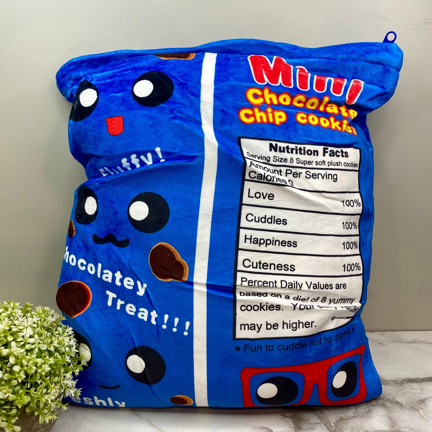 Stuffed Bag of Cookies Toy - Blue