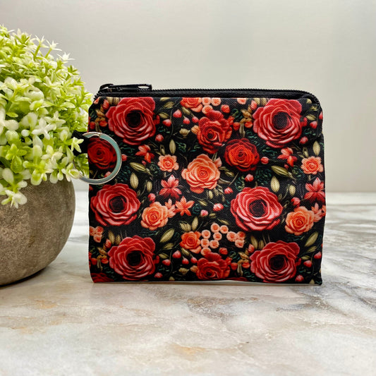 Mini Pouch - Embroidery Rose Floral