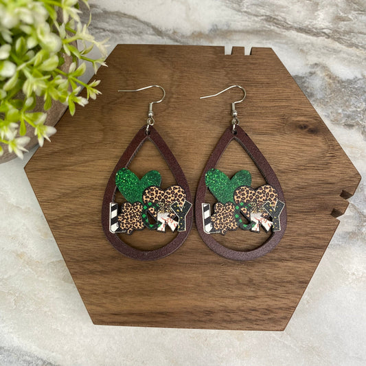 Wooden Dangle Earrings - St. Patrick’s Day - #16