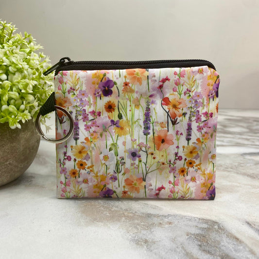 Mini Pouch - White Delicate Floral