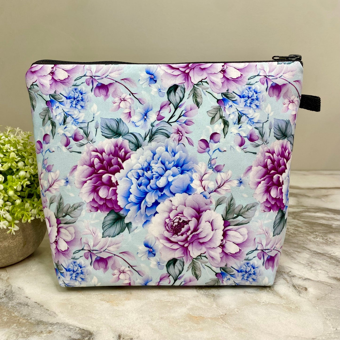 Pouch XL - Floral Purple Blue