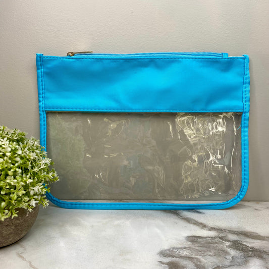 Pouch - XL Clear Zip - Medium Blue