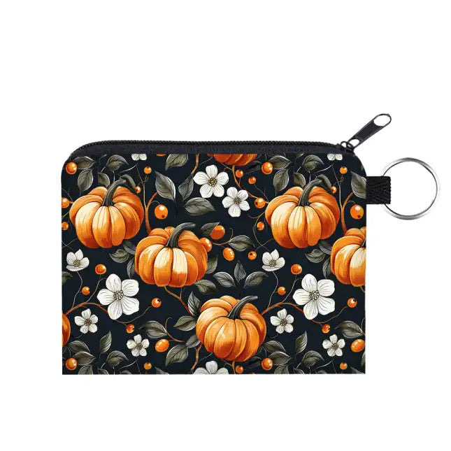 Mini Pouch - Pumpkin Black & White