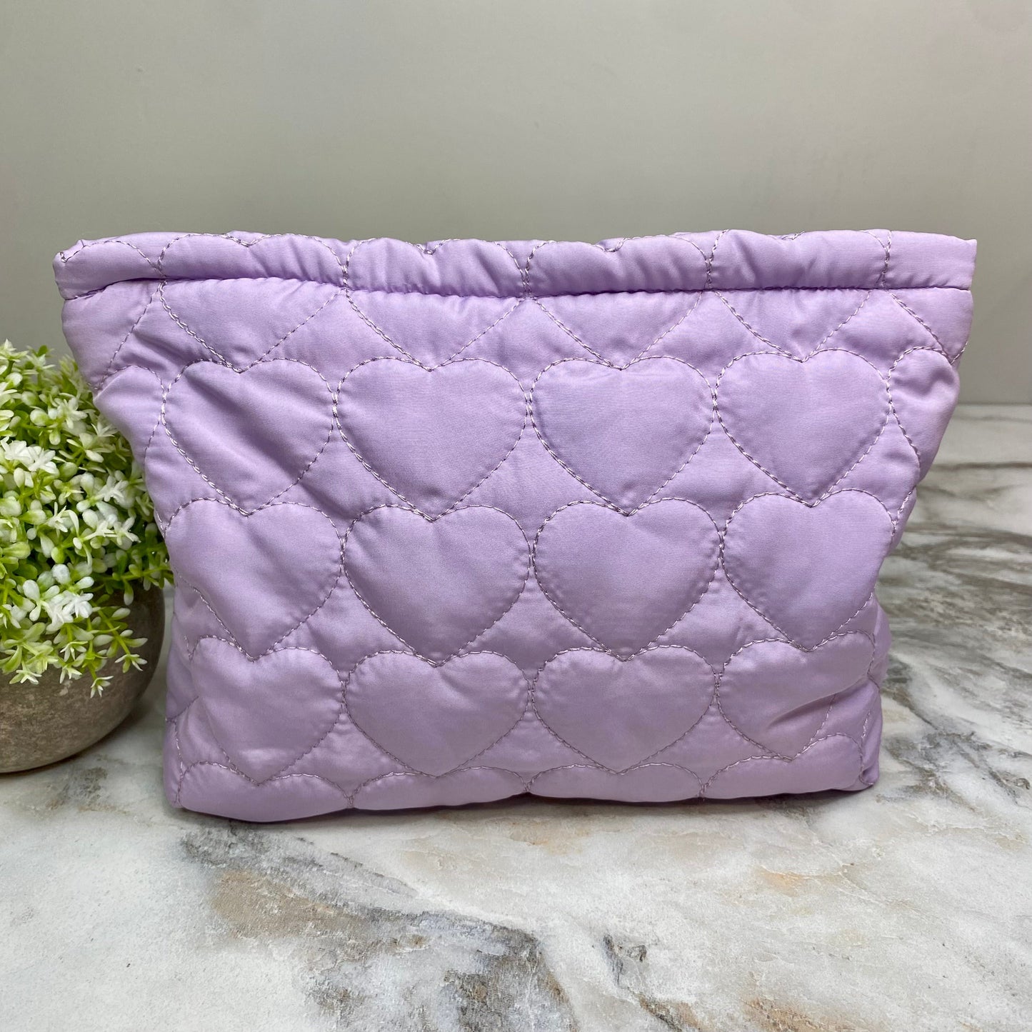 Puffer Pouch - Heart - Light Purple