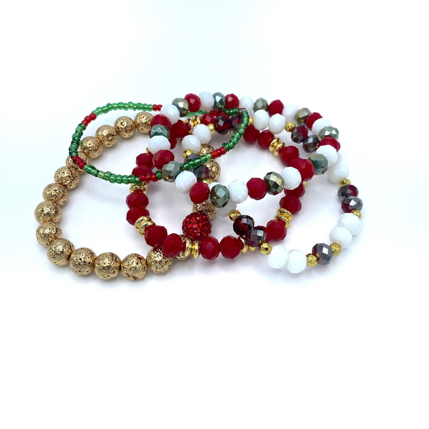 Bracelet Pack - Gold, Red, & Green Mini