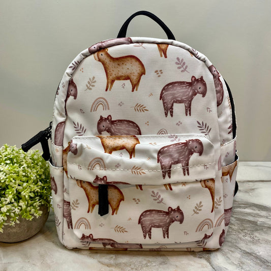 Mini Backpack - Capybara Rainbow Prints