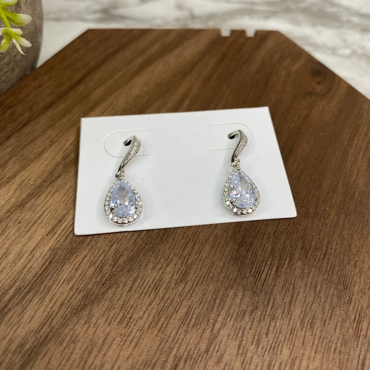 Dangle Diamond Earrings - Teardrop