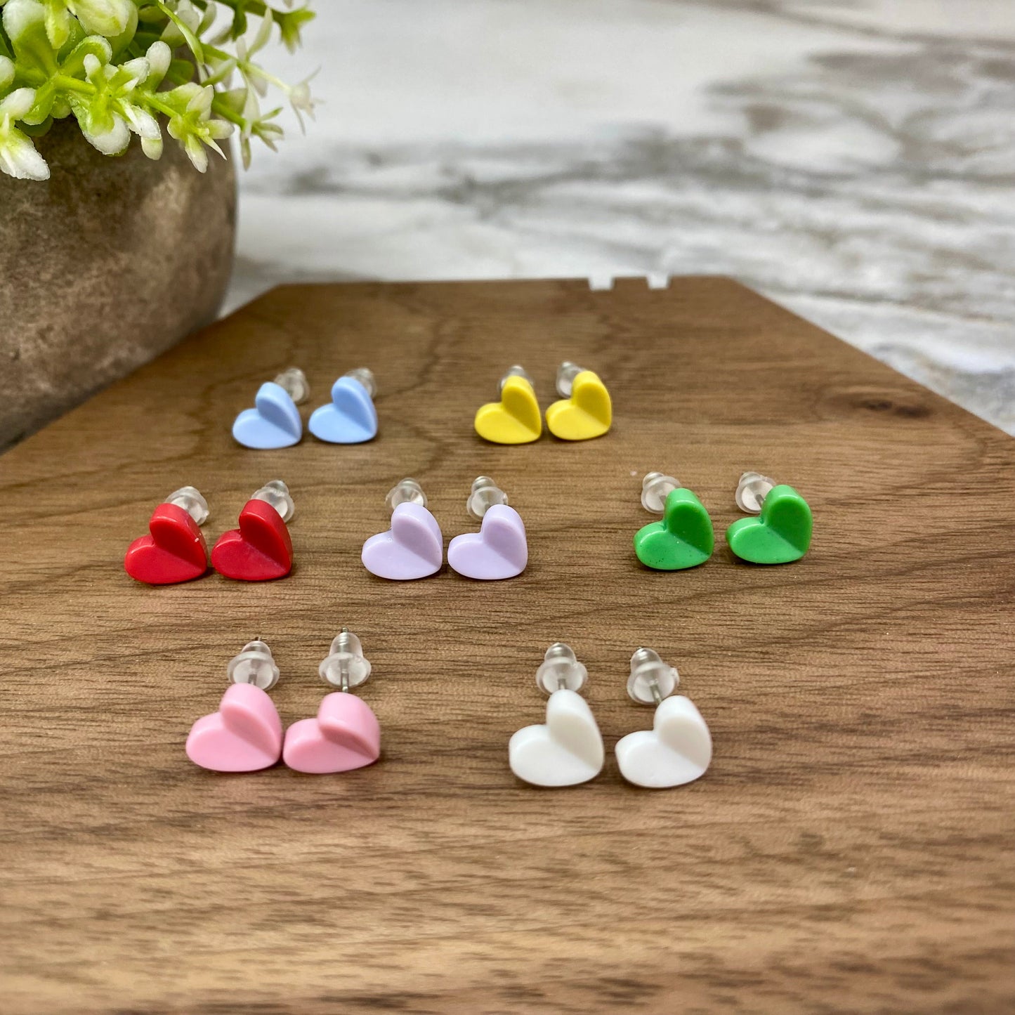 Acrylic Stud Earrings - Valentine’s Day - Mini Hearts