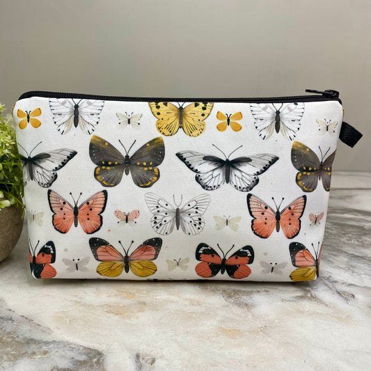 Pouch - Butterflies on White