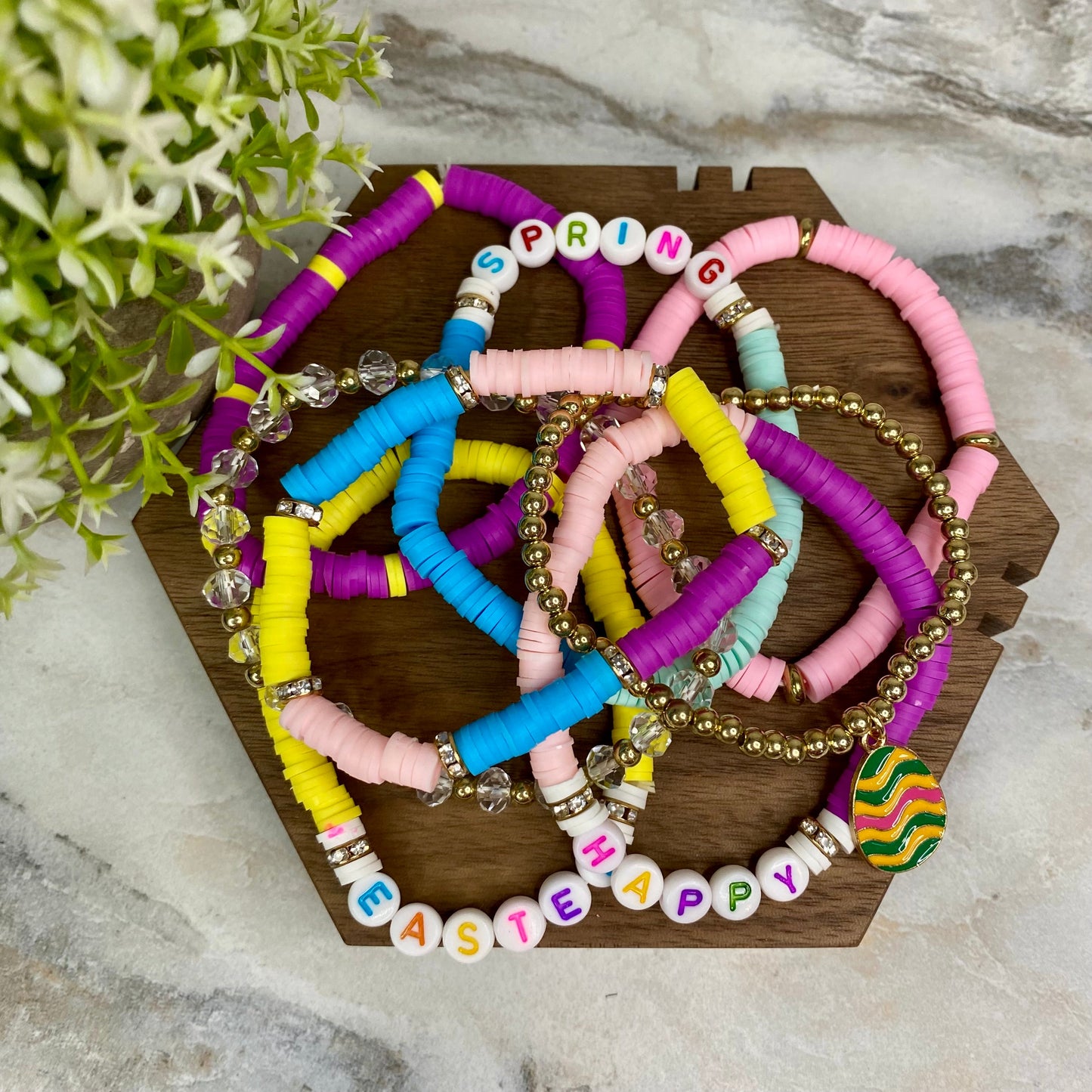 Bracelet - Clay + Bead - Easter Mix #2