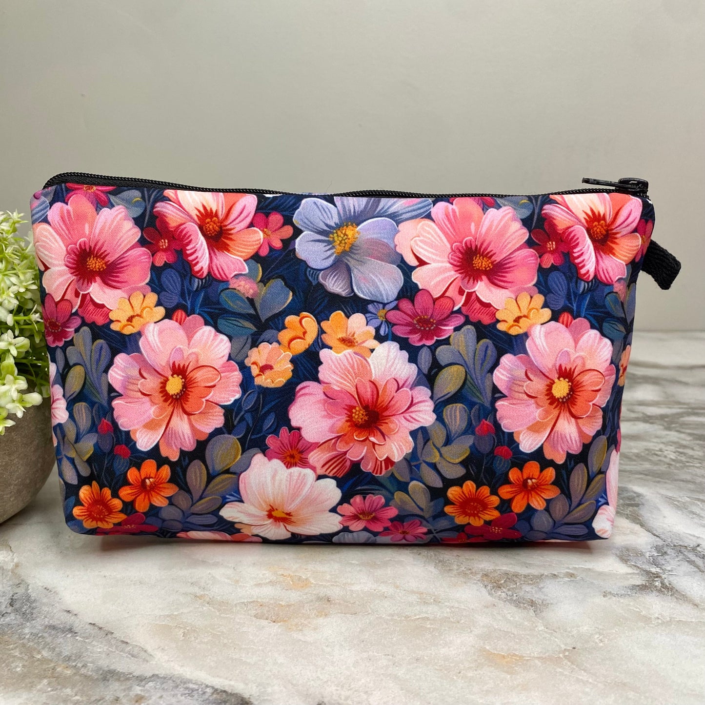 Pouch - Floral Pink Purple Blue