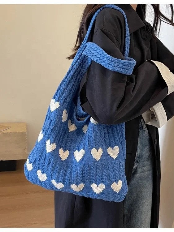 Heart Tote Bag - Knit Sweater