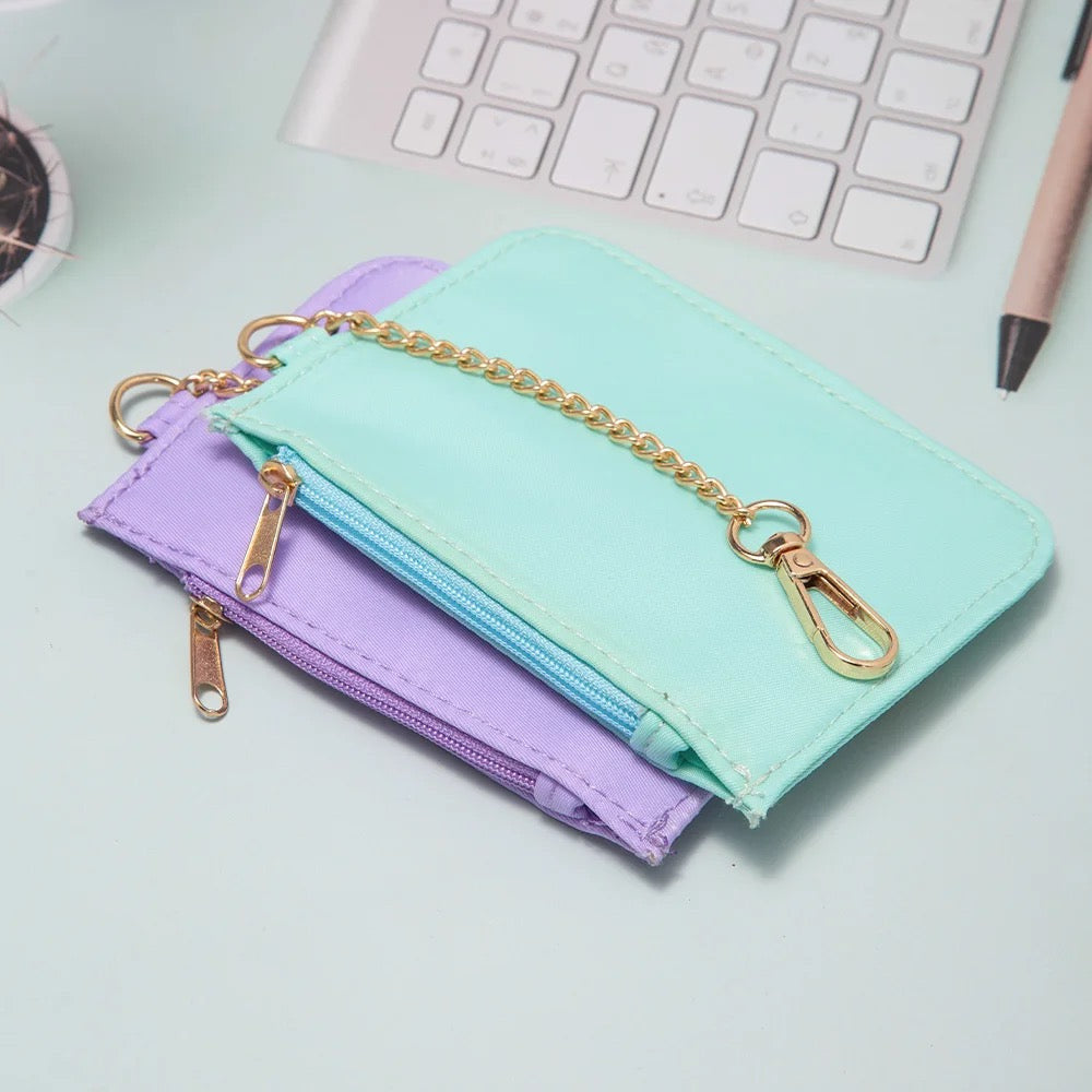 Card Holder Wallet + Keychain - Nylon - Mint