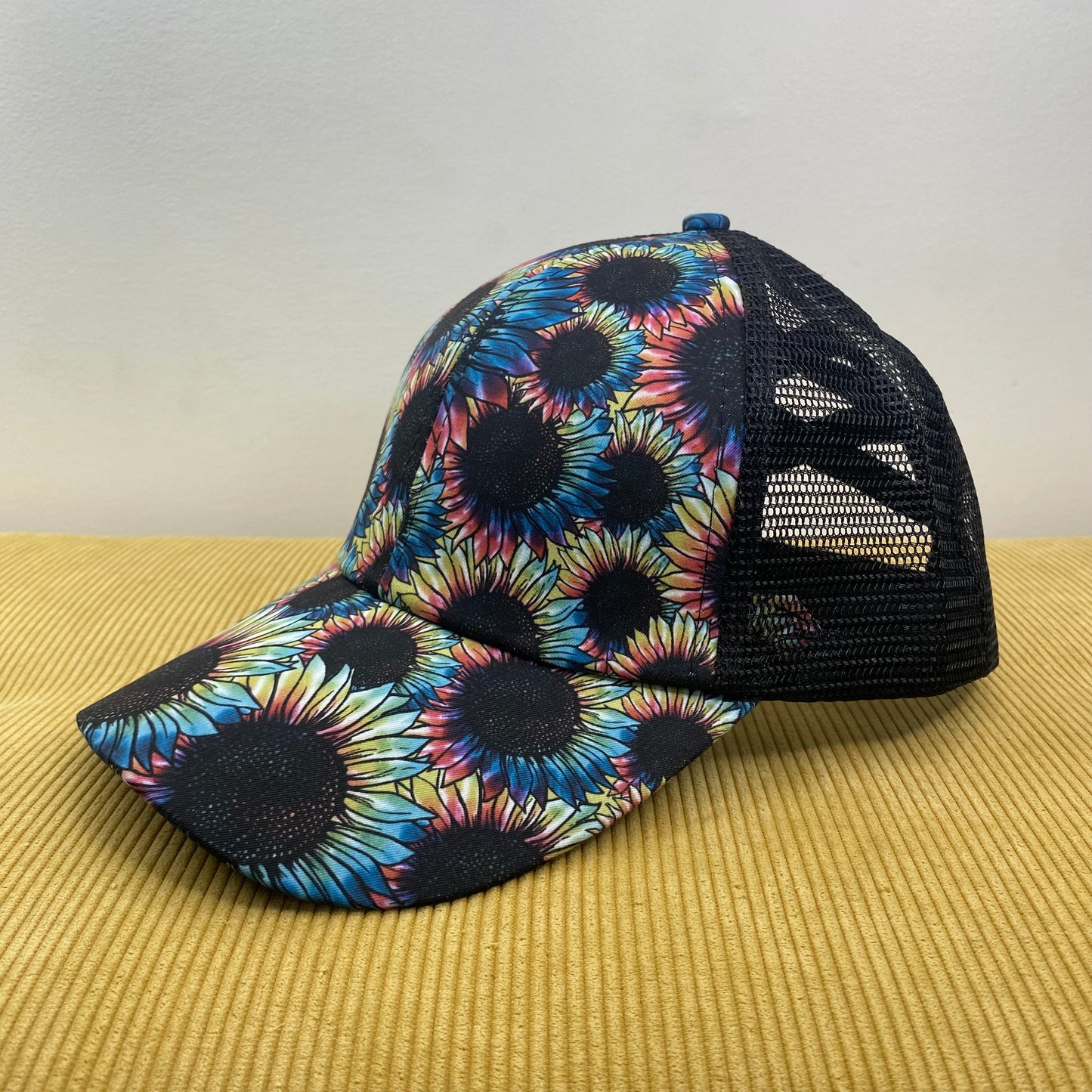 Hat - Ponytail - Rainbow Sunflower