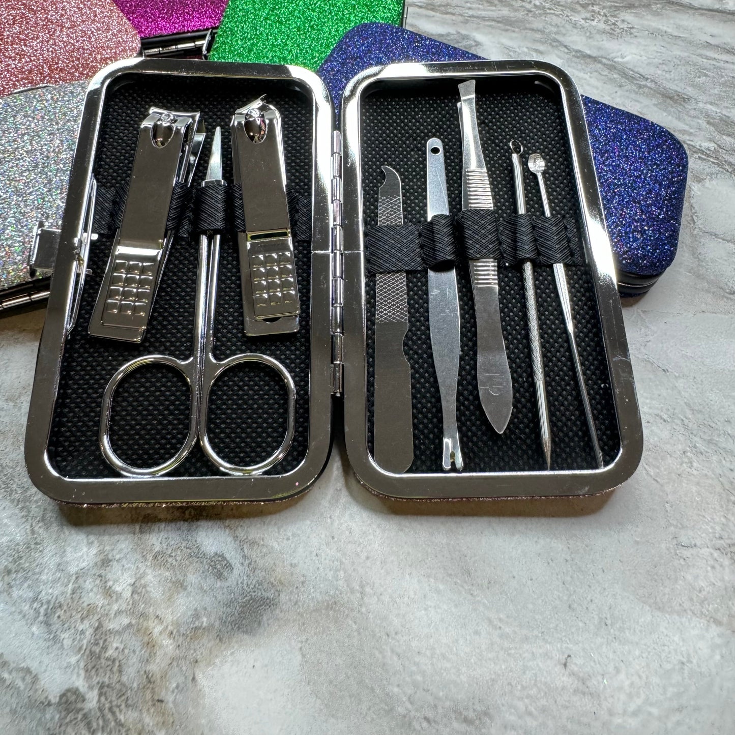 Manicure Nail Case & Set - Glitter #2