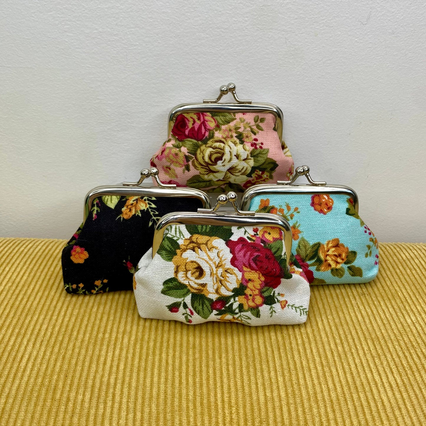 Clamshell Coin Purse Wallet (Smaller) - Floral