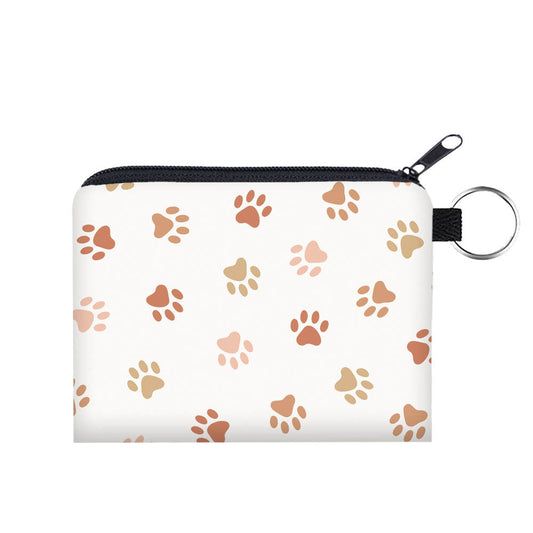 Mini Pouch - Dog Paw Tan